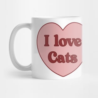 I love cats heart aesthetic dollette coquette pink red Mug